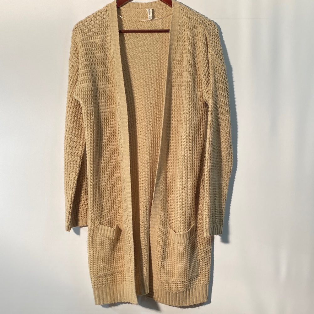 Bluenotes Tan Knit Open Cardigan